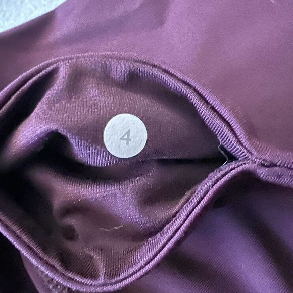 Lululemon Maroon Burgundy Wunder Under Low Rise 11" Compression Spandex Short 4 - Picture 2 of 6